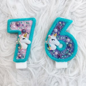 Unicorn birthday number candle, come in any number you like