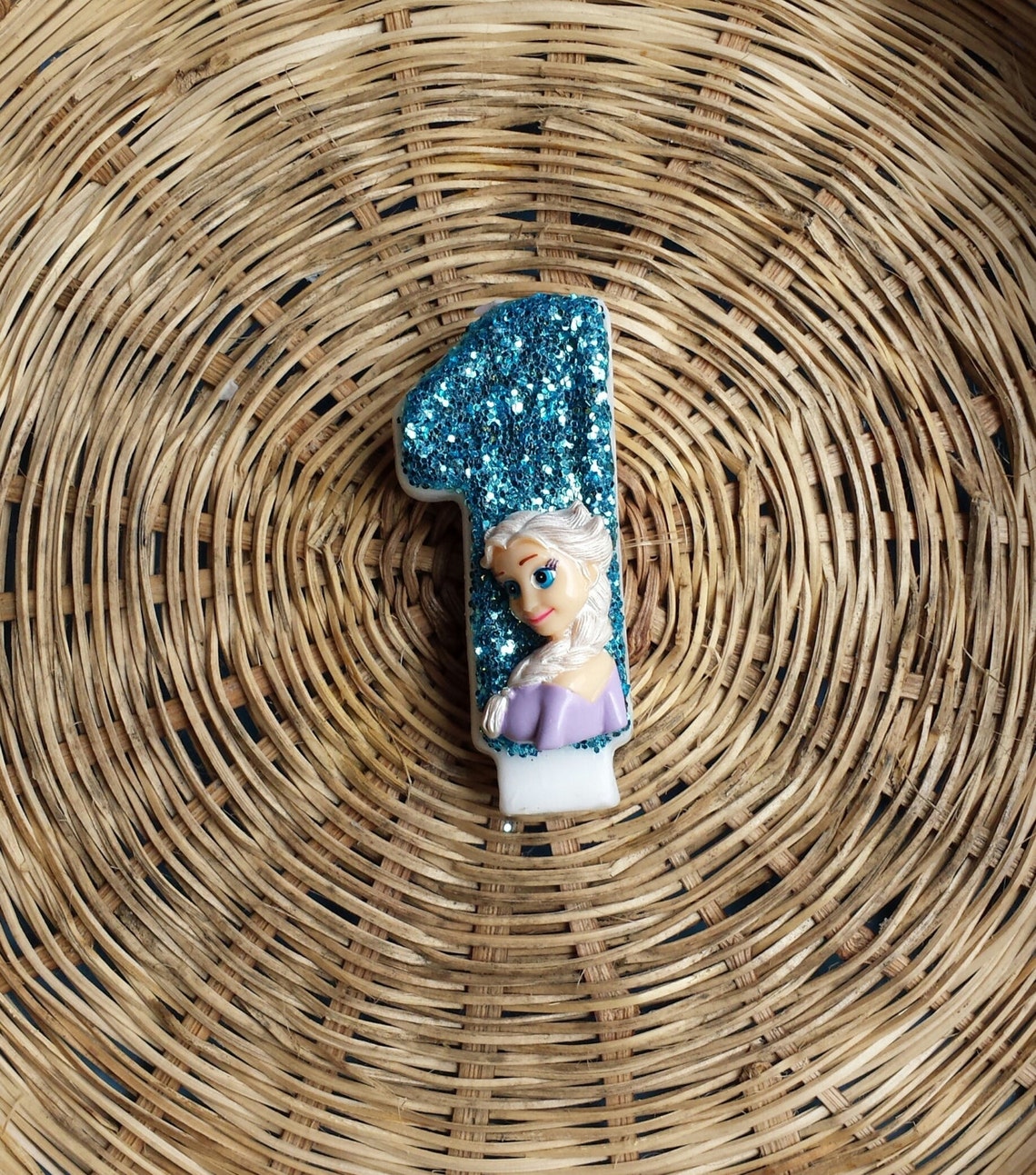 Frozen glitter birthday candle number Queen Elsa in turquoise Etsy