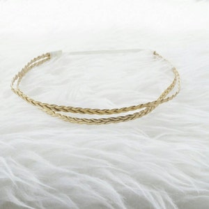 Double strand gold braided baby girl and women hippie halo headband