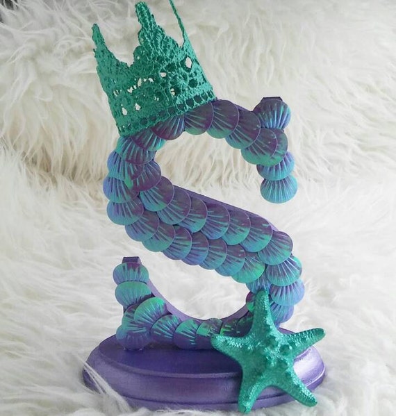 Little Mermaid Princess Letter Wood Stand Party Center Pieces Etsy