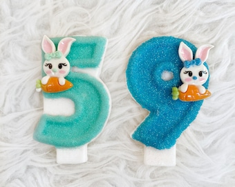 Easter bunny number birthday candle, comes in any number you like