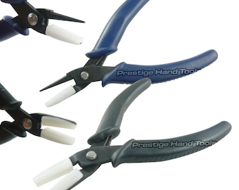 LAJA Imports Nylon Jaw Replacement For Pliers - Non-Marring Flat Nose Plastic Jaw Tips, Wide Flat Tips Set