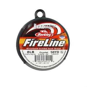 BeadSmith  FireLine 0.007 inch Beading Thread 8LB, Crystal 50 yard Reel , beading thread Hobby Craft