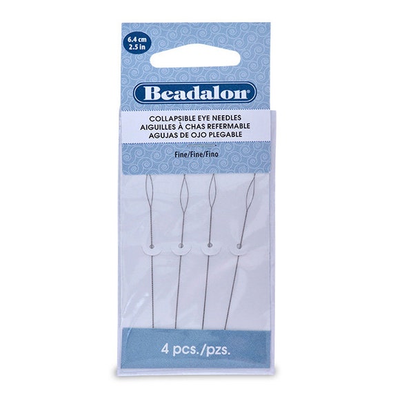 Beadalon Collapsible Fine Eye Beading Needles,Pack of 4,  Art&Craft Tool,Beading Tool,Jewellery Making tool,Hobby Craft Tool