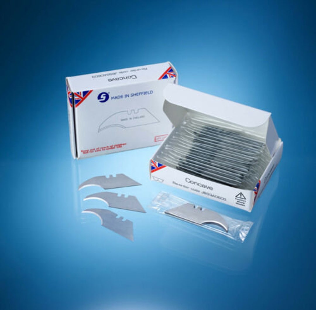 200 X CONCAVE Carpet Knife Blades Blades Made in SHEFFIELD ENGLAND Etsy