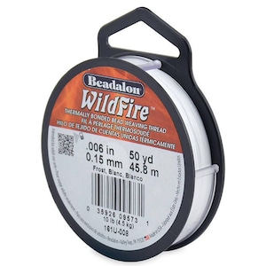 Beadalon wildfire beading thread frost 50 yd spool .006" with hanging clip weaving thread, jewellery making tool,hobby craft tool(161u-008)