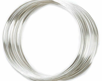 Beadalon Memory Wire Large Bracelet Round 0.50 oz Silver Plated14.1g,30 Loops Approx, Art&Craft Tool, Jewellery Making tool,Hobby Craft Tool