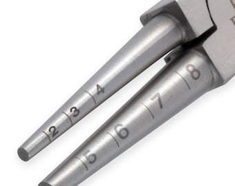 Acculoop round nose pliers 2–8mm – marked jaw tool for jump rings, bails & jewellery making crafts
