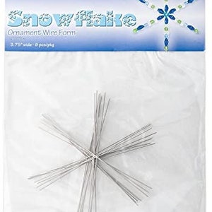 Beadsmith Snowflake 3.75&quot; Wide Ornament Wire Form, 8 piece,Jewellery making Tool, Art & Craft Tool, Project Work, Hobby Craft Tool