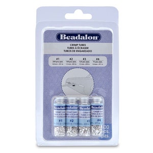Beadalon Crimp Tubes Variety Pack 1, 2, 3 And 4 Sizes, Silver-Plated  600-Pices, Jewellery Making tool, Art & Craft Tool, Hobby Craft Tool