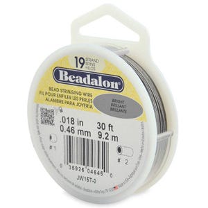 Beadalon  bead stringing wire 19-strand .018" bright 30ft spool, art & craft tool, beading tool, jewellery making tool,(jw15t-0)