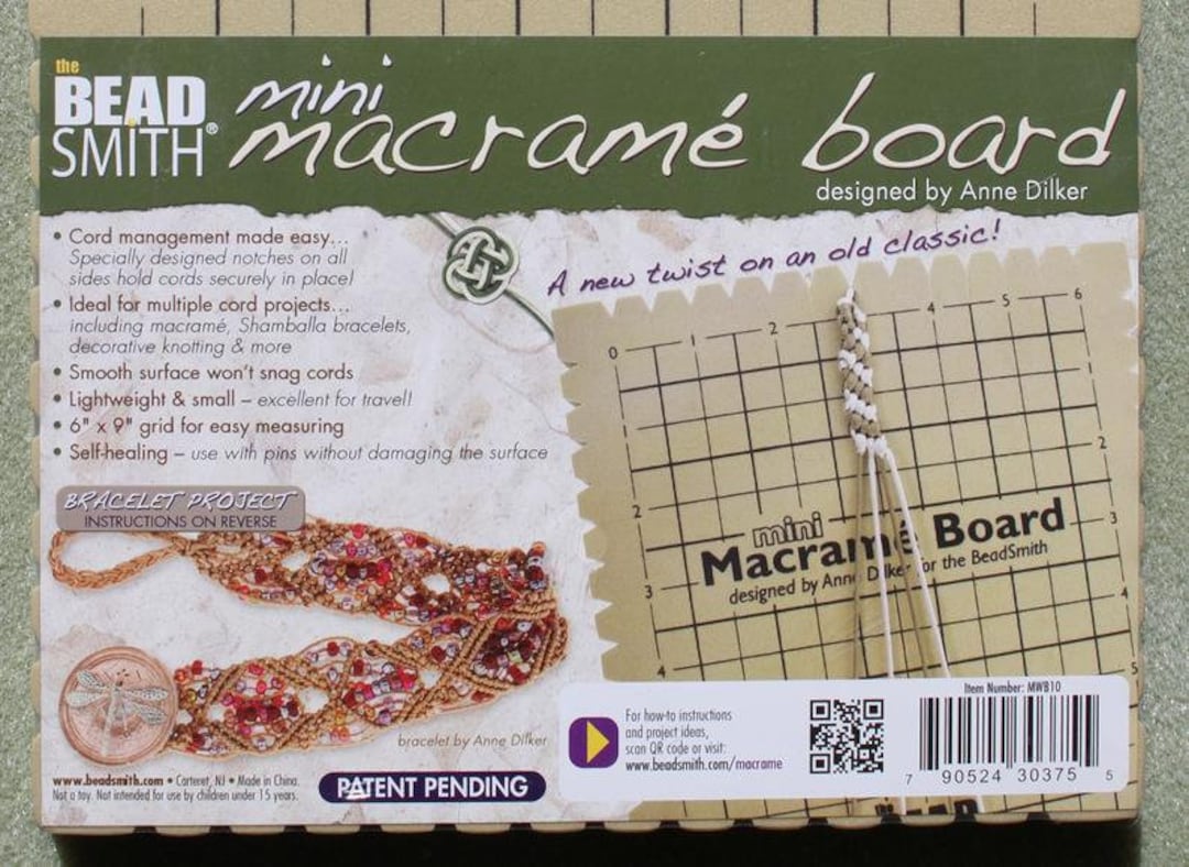 Beadsmith Mini Macrame Board With Instructions 6x9 Hobby Craft Tools