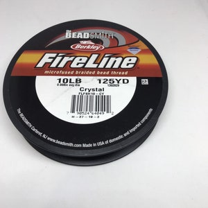 Beadsmith Fireline 10LB Beading Thread Crystal 125Yd Spool .008 inch With Hanging Clip Weaving, Threading & Jewellery Making Tool