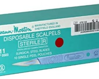 Swann Morton Surgical Blades Disposable Scalpels N0.11 Blades Sterile Pack Of 10 Made In Sheffield