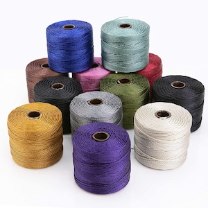 Beadsmith s-lon beading cord set – 12 multi-coloured spools