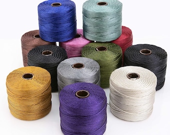 Beadsmith s-lon beading cord set – 12 multi-coloured spools