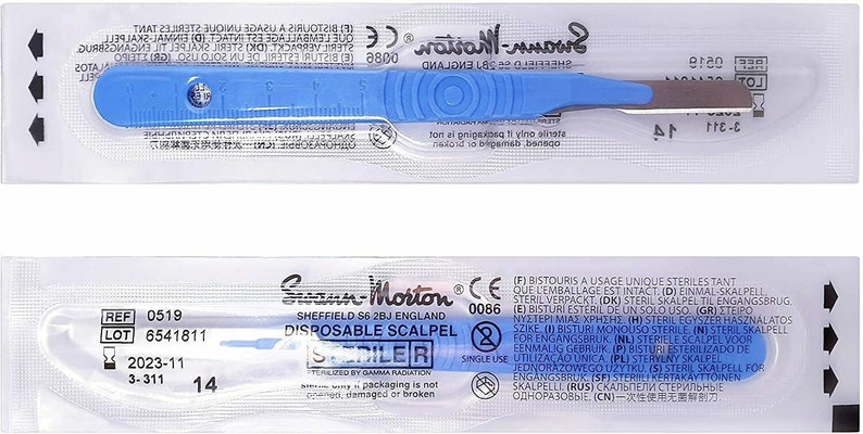 Swann Morton Dermaplaning Surgical Blades Disposable Scalpels N0.14 Blades Sterile Pack Of 10 Made In Sheffield image 2