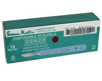 Swann morton no. 10 disposable scalpels with handles – 10 pack
