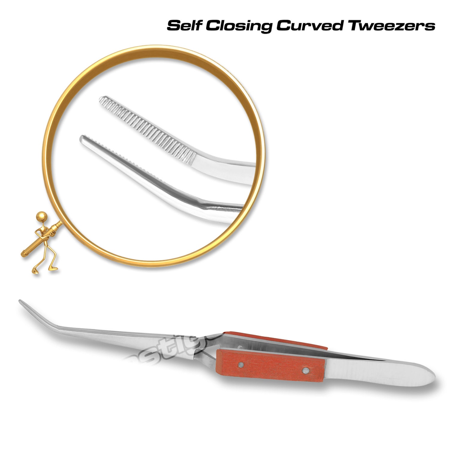 Soldering Cross Locking Tweezers Self Closing Serrated Tips 