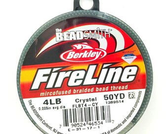 BeadSmith  FireLine Beading Thread 4LB, Crystal, 50 yard Reel  beading thread Hobby Craft