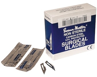 100 x Swann Morton Surgical Blades - Carbon Steel Non Sterile- Arts Crafts Design Medical Signs Cardmaking etc - All Sizes to Choose