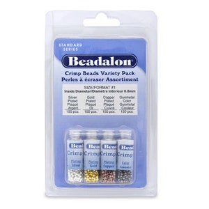 Beadalon クリンプビーズ バラエティパック サイズ#1 (1.3 mm) アソートカラー 600 個、ジュエリー作成ツール、アート&クラフトツール、趣味のクラフトツール