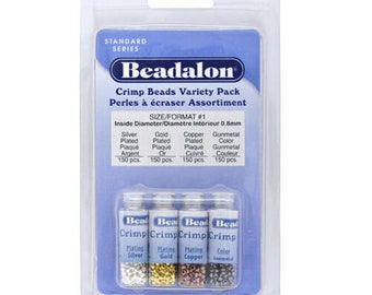 Beadalon Crimp beads Variety Pack Size#1 (1.3mm)Assorted Colour 600-Pices, Jewellery Making tool, Art & Craft Tool, Hobby Craft Tool