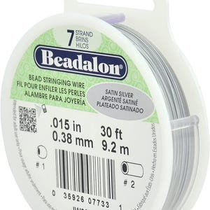 Beadalon draht 7-strängig 9m silber satiniert .015" flexibel draht zur schmuck herstellung Hobby schmuck werkzeug(jw02ns-0)
