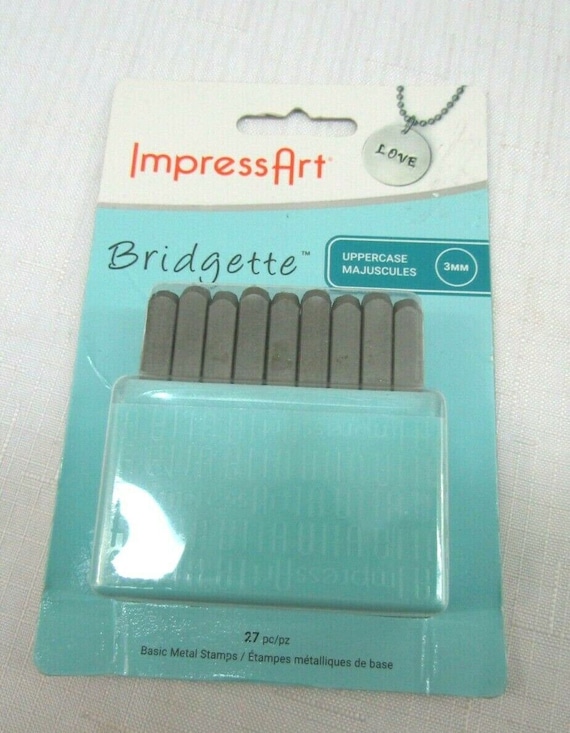 Jeu De Tampons En Métal ImpressArt 'Bridgette Font' 3mm - Lettres Capitales, Pour Emboutissage