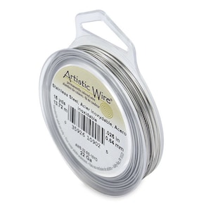 Artistic Wire Craft Wire 22-Gauge Stainless Steel 15yds .025&quot;(0.64mm) Jewellery Wrapping Wire,Hobby Craft Tool,Jewellery Making Tool
