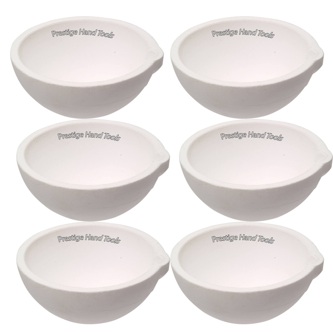 6 X Ceramic Melting Bowls Crucible Melting Dishes Casting Refining Gold