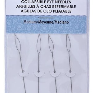 Beadalon 2.5-in (6.4cm) collapsible medium eye beading needles,pack of 4, art&craft tool,beading tool,jewellery making tool,hobby craft tool