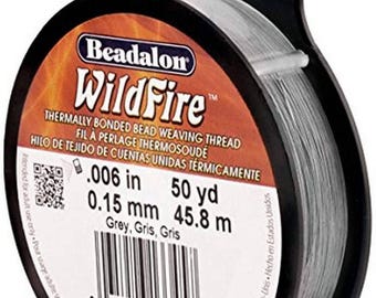 Beadalon wildfire beading thread grey 50 yd spool .006" with hanging clip weaving thread, jewellery making tool,hobby craft tool(161a-008)