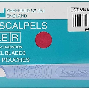 Swann Morton Dermaplaning Surgical Blades Disposable Scalpels N0.14 Blades Sterile Pack Of 10 Made In Sheffield image 1