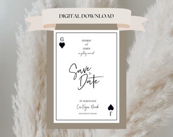 Las Vegas Save the Date Template, Casino Wedding (Digital Download)