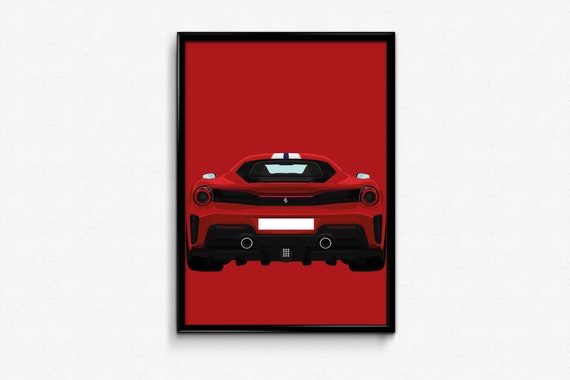 Ferrari 488 Pista A3 Print