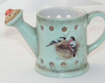 Hallmark . Marjolein Bastin Art : Watering Can . Votive  Tealight Candle Holder