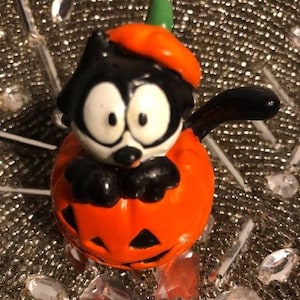 Felix the Cat Halloween by Applause PVC PUMPKIN Figurine 1989 Rare