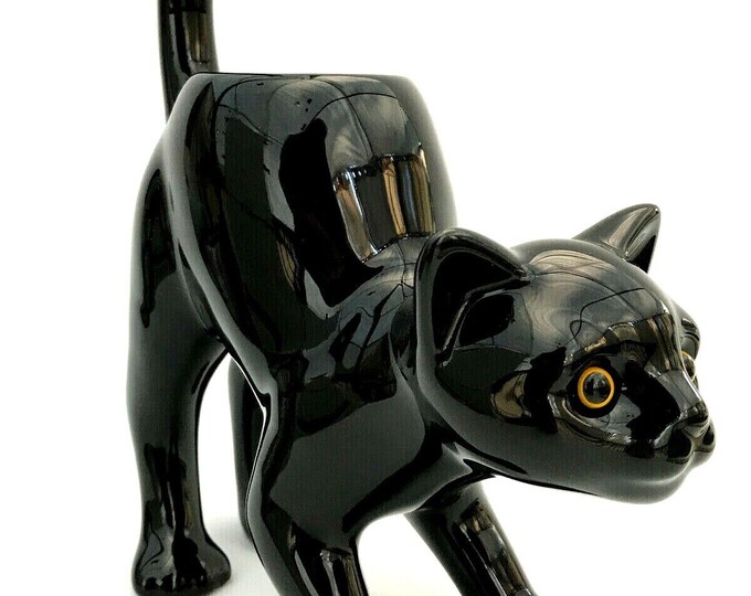 Partylite Large Hunched BLACK CAT Tealight Candle Holder Etsy
