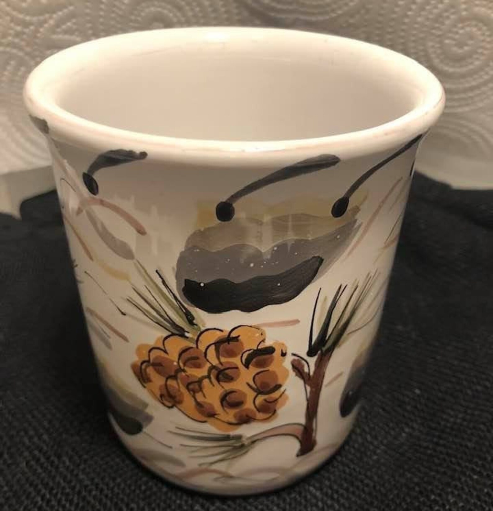 Yankee Candle Holder Abstract Pine Cone Design Artisan Signed Etsy