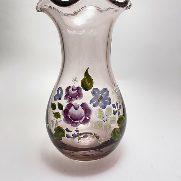 Fenton Purple Ruffled Vase Etsy