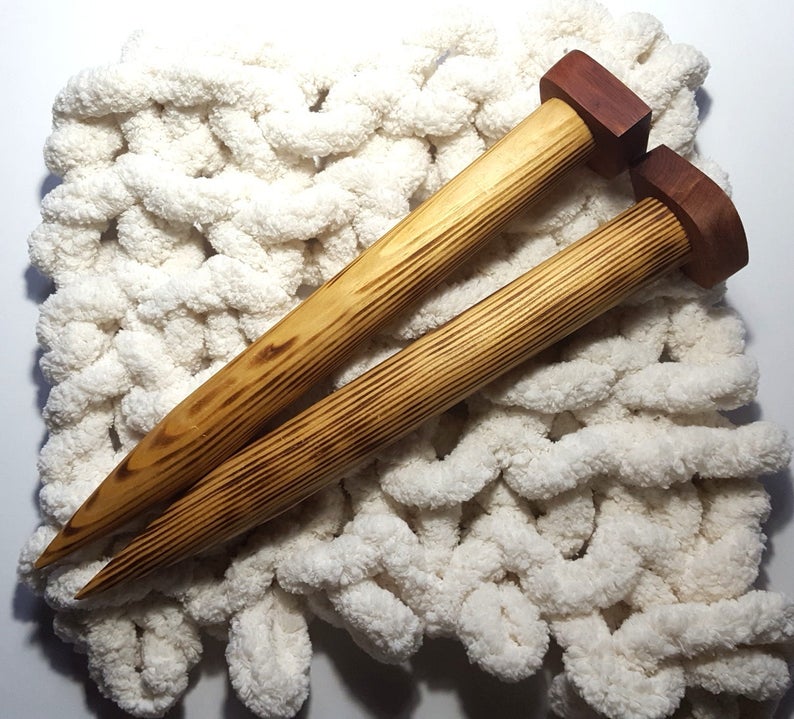 Jumbo Knitting Needles Wooden Knitting Needles for Chunky Etsy