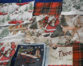 Twenty five Xmas Scrap Fabrics/for Journal making/Needle minders/Snippets/Slow Stitching Projects