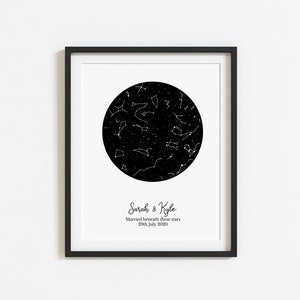 Star Map By Date, 10 Year Anniversary Gift For Husband, 10th Wedding Anniversary Gift For Men, Constellation Map Gift, Custom Star Map Print