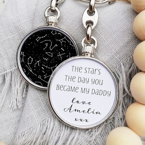 Personalised Father Day Keyring for Husband, Star Map Keychain for Daddy, Keyring for Date, Keychain for Dad From Daughter,