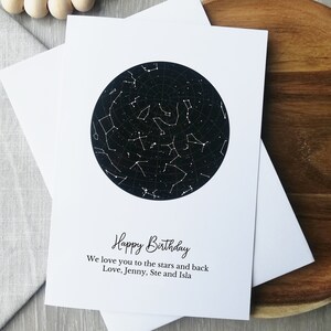 Star Birthday Card, Personalised Birthday Card For Boyfriend, Star Map Card Boyfriend, Constellation Card For Birthday, Card For Him