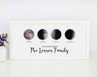 Mothers Day Gift Personalized Moon Phase Print, Mothers Day Gift Ideas, Mothers Day Gift, Family Moon Phase, Family Print Personalised