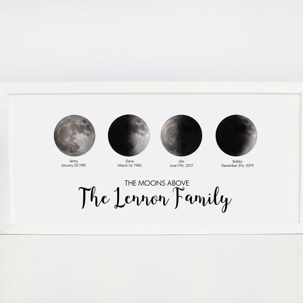 Mothers Day Gift Personalized Moon Phase Print, Mothers Day Gift Ideas, Mothers Day Gift, Family Moon Phase, Family Print Personalised