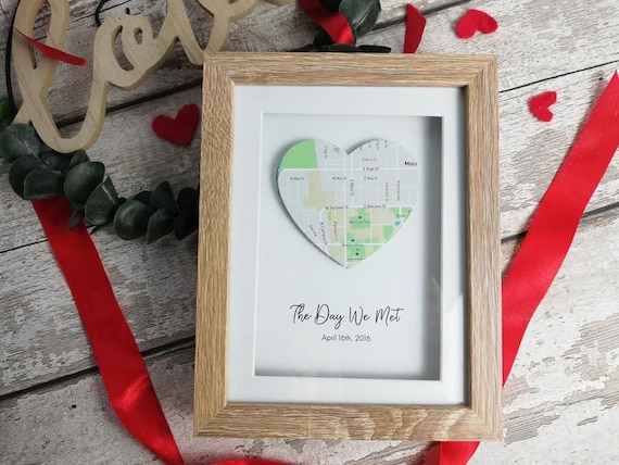 Valentines Day Gift for Husband, Anniversary Gifts for Men, Valentines Day  Gift for Him, Valentines Day Gift for Wife, Shadow Box Map, FRAME 