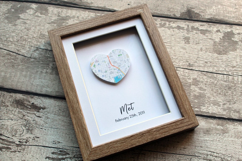 Fiance Gift For Him, Romantic Gift For Him, Valentines Day Gift For Husband, Valentines Day Gift For Him, Custom Map Gift, FRAMED image 3